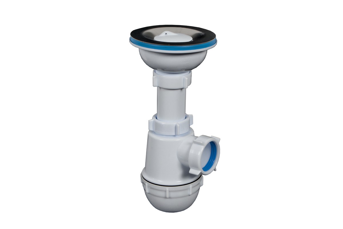 SIFÃO GARRAFA SIMPLES 1 ½ + VÁLVULA Ø115