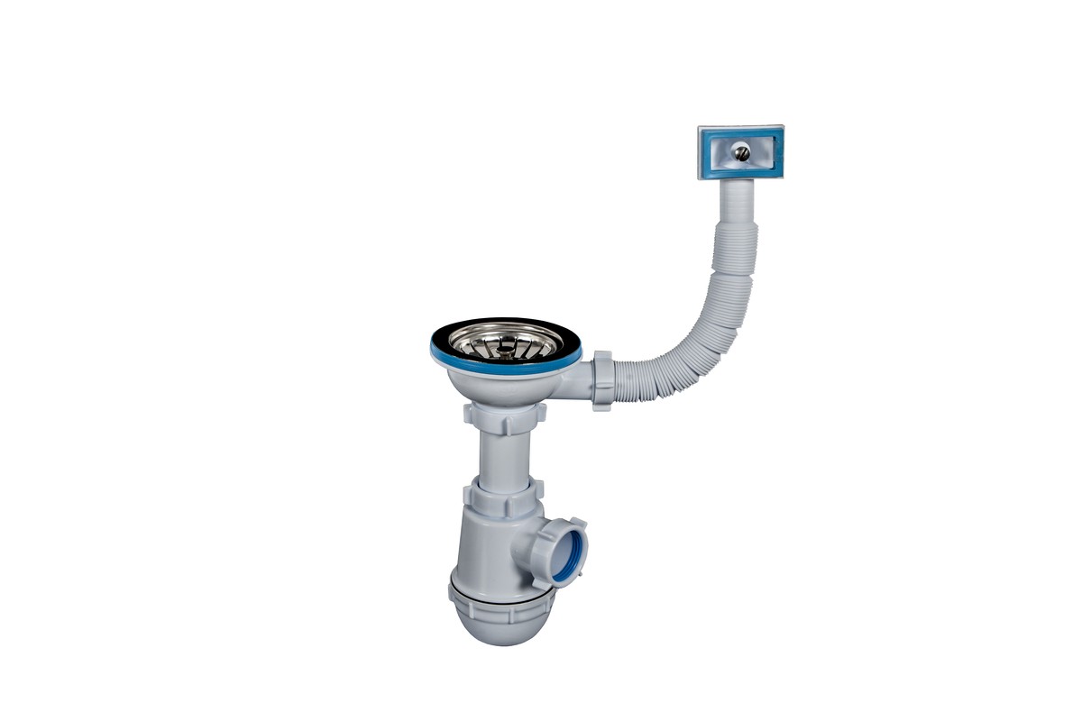 SIFÃO GARRAFA SIMPLES 1 ½ + VÁLVULA CESTA ANTI-INUNDAÇÃO